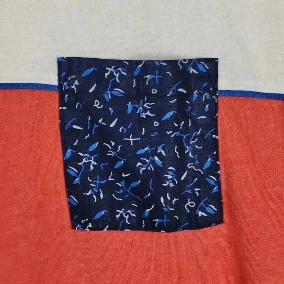 Soul of London Men's Tee Shirt XL Coral White With‎ Blue Pocket - Picture 4 of 16